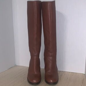 Kate Spade Sonny Brown Leather Wedge Boot Women's Size 7.5 Heal is 3"